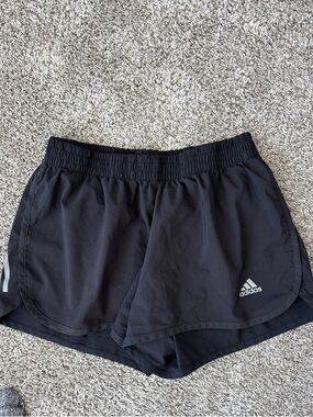 adidas Black Women's Athletic Running Shorts with Reflective Logo